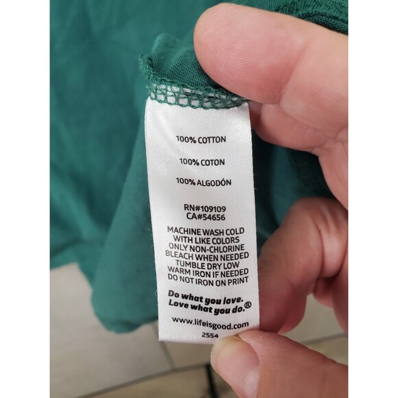 Life is Good Smooth Tee Classic Fit Green Cycler Short Sleeve T-Shirt Size XL - Picture 6 of 6